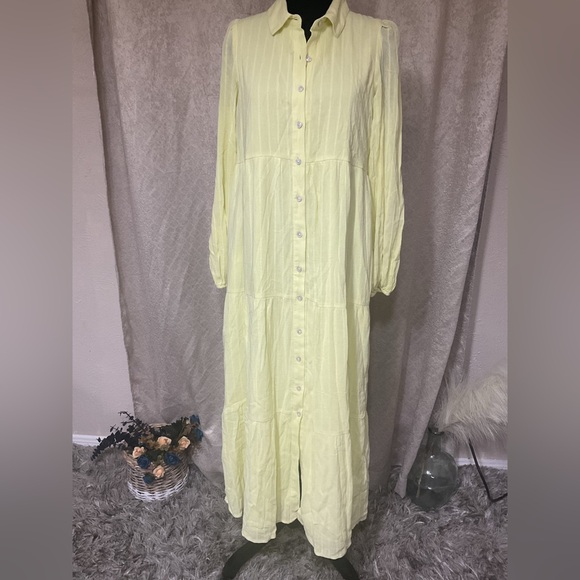 American Eagle Outfitters Yellow Long Sleeve Dress - Picture 4 of 12